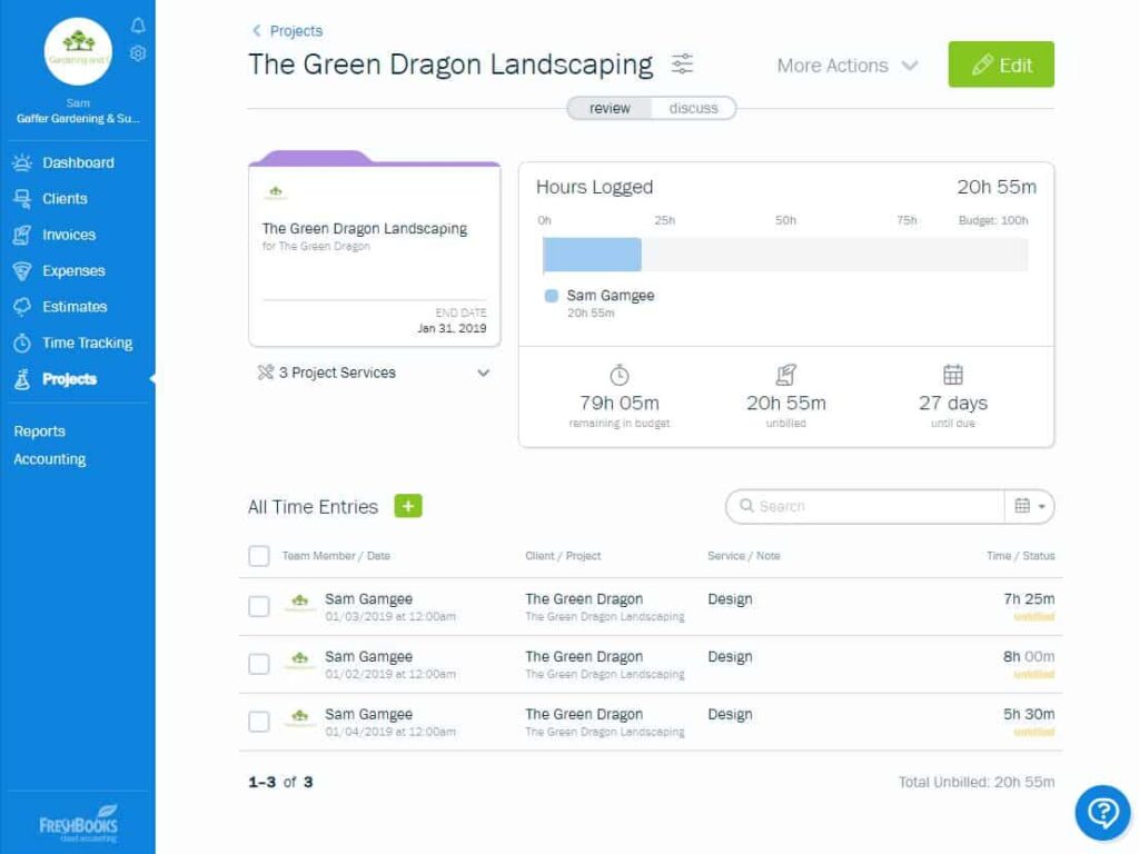 Freshbooks Project Management